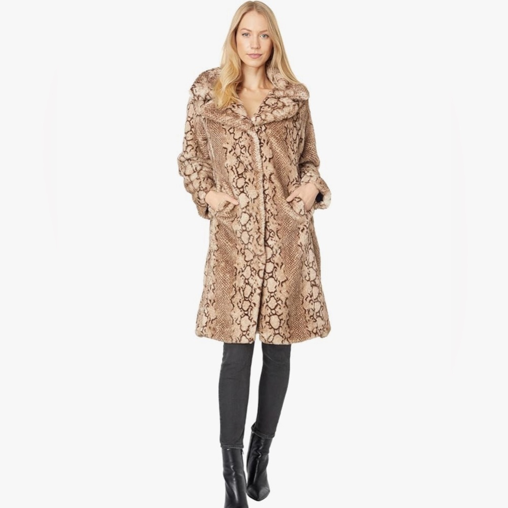 NVLT Python Patterned Bunny Faux Fur Cream
